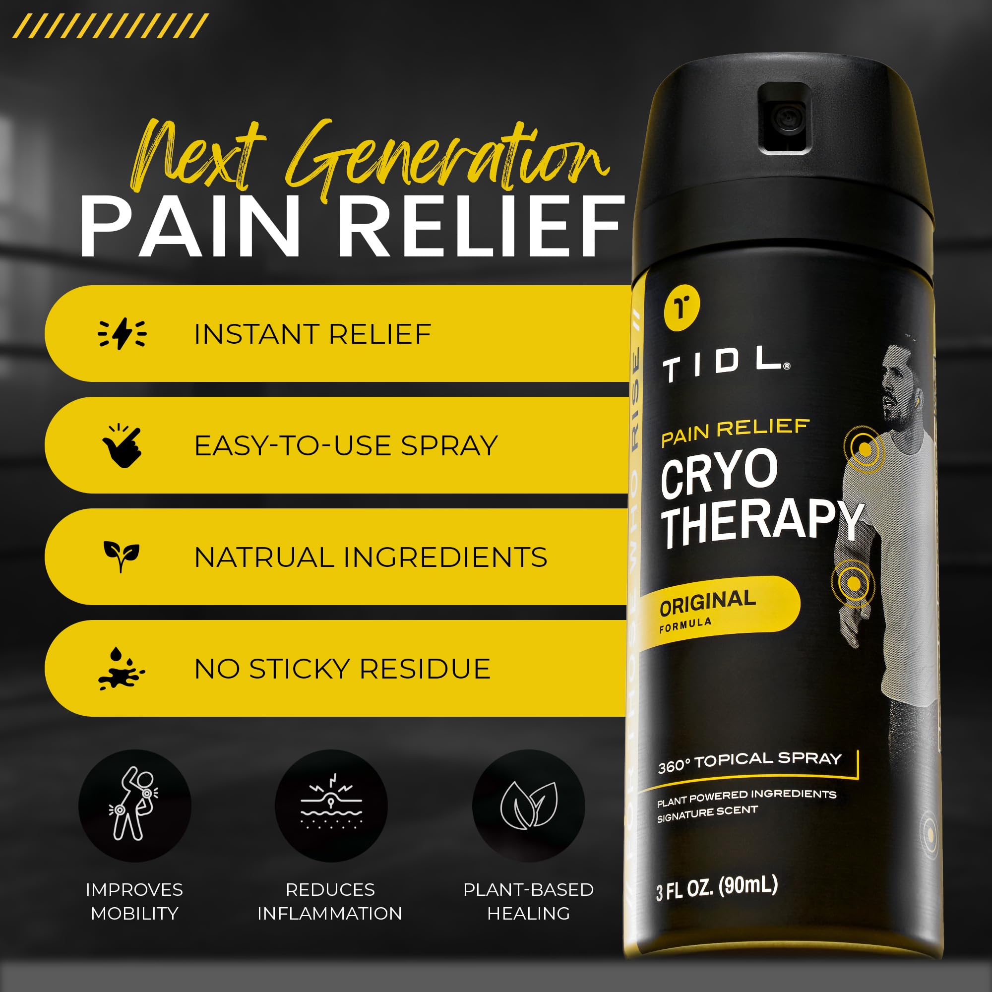 Flacon TIDL menthol et Arnica pour une récupération ciblée après l’entraînement.