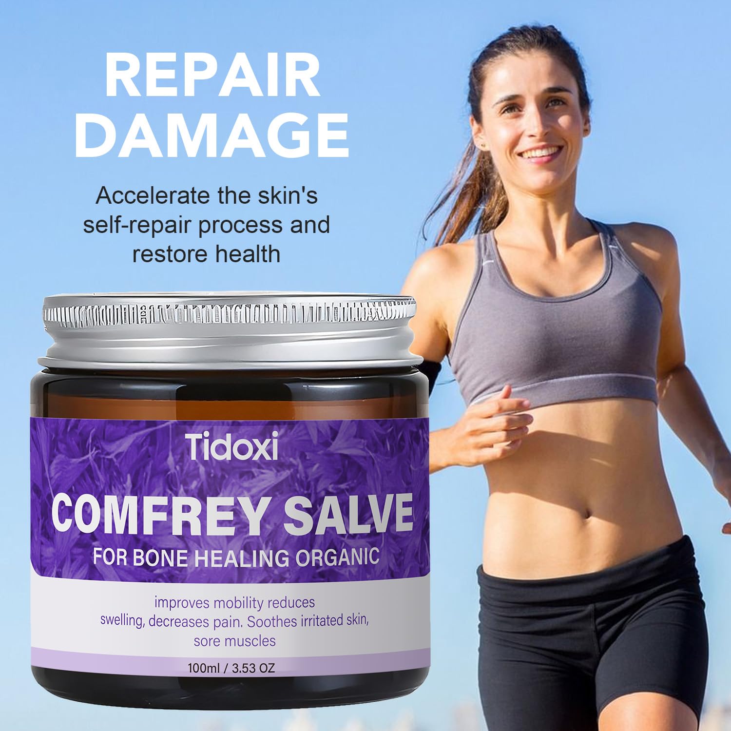 Tidoxi Salve Comfrey, formule herbes concentrée, soin naturel pour le quotidien
