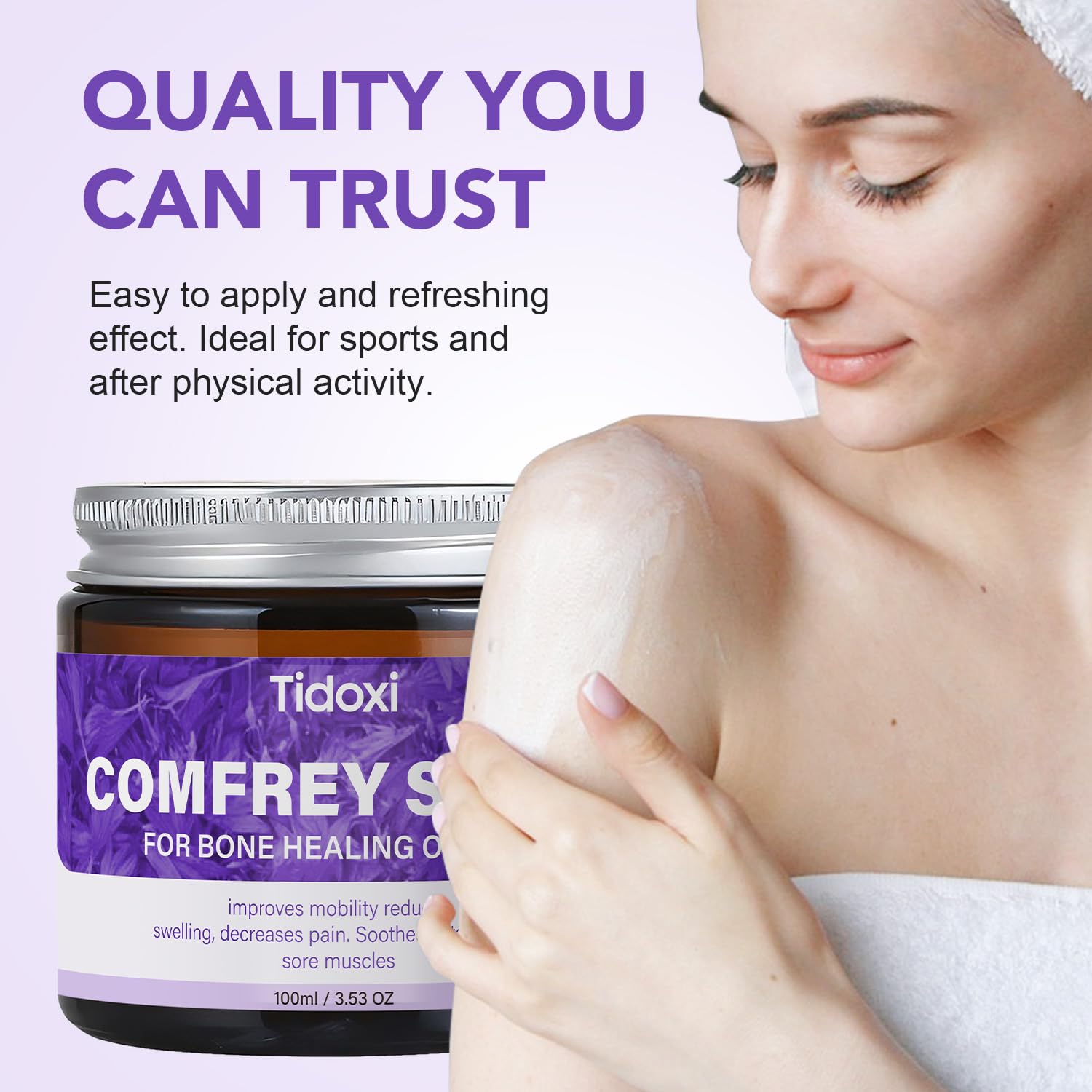 Tidoxi Salve Comfrey soulage potentiellement les tensions après l'effort