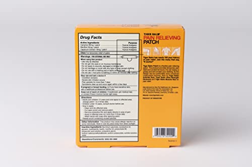 Tiger Balm pansement antidouleur, effet longue durée pour articulations