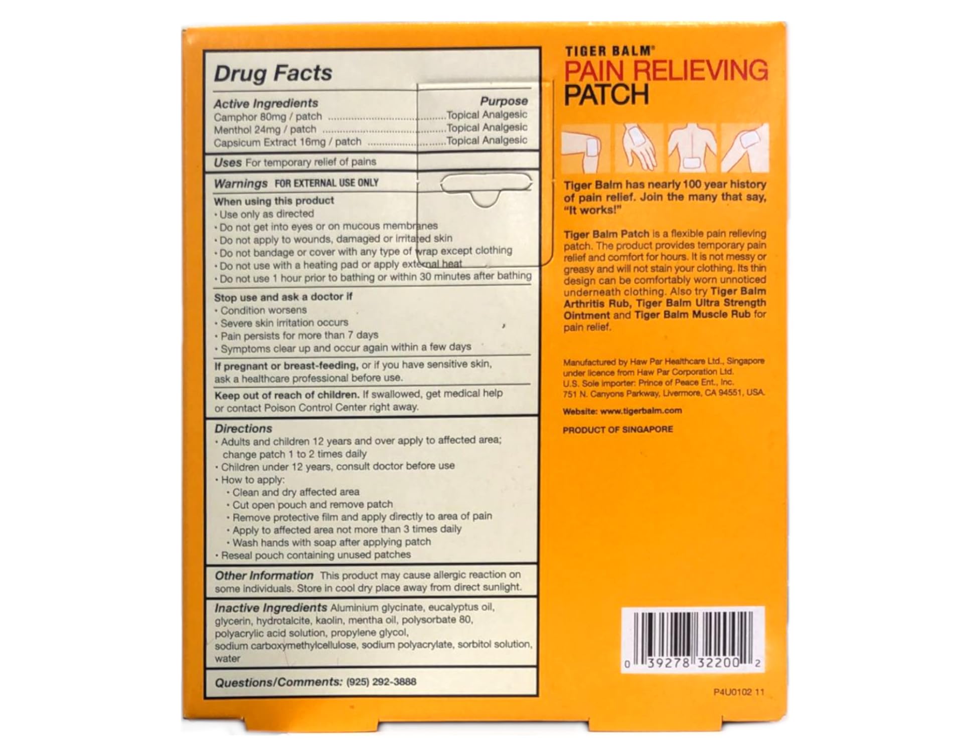 Tiger Balm Patch arthrite – aide potentielle contre raideurs et tensions.