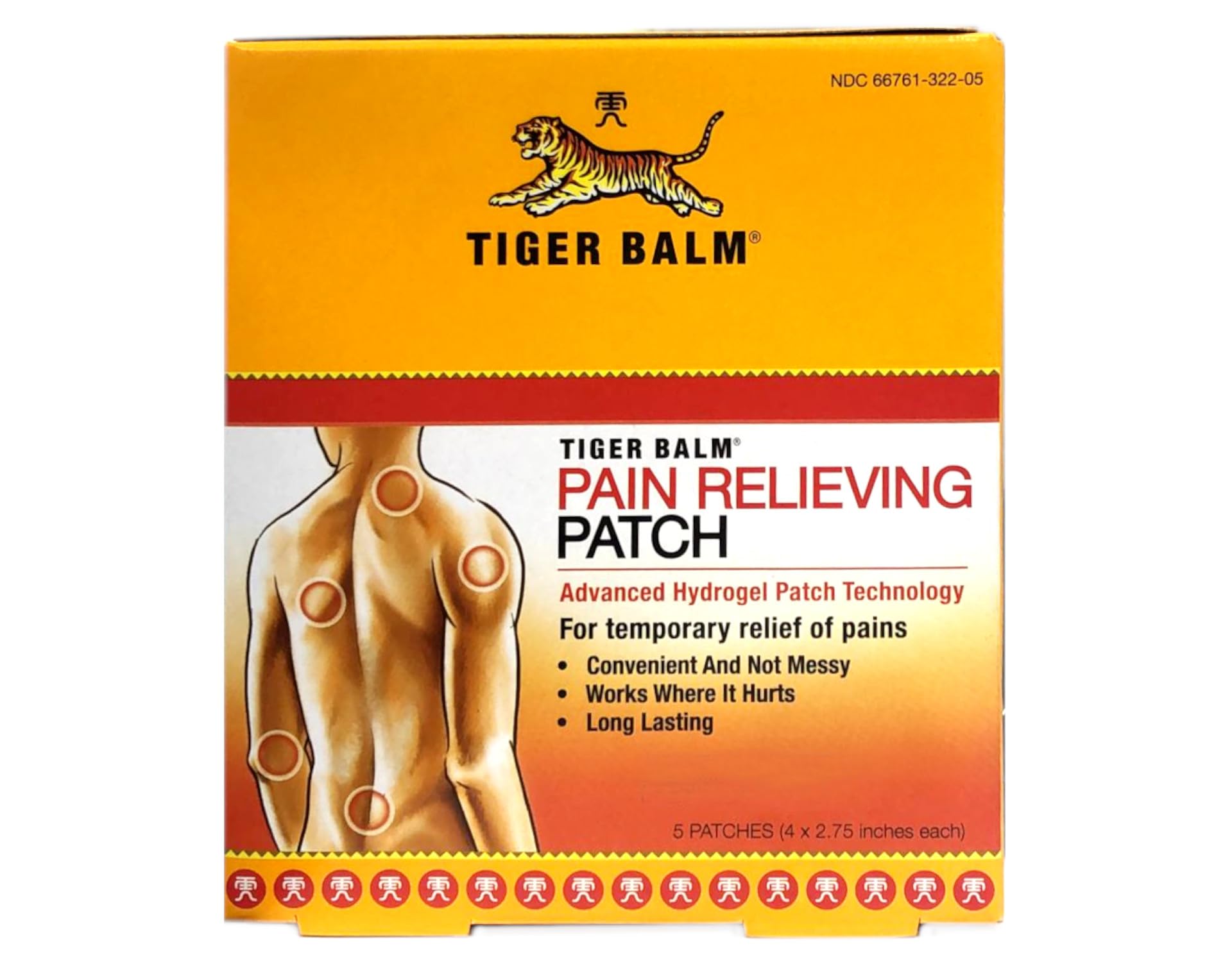 Tiger Balm Patch dos – application ciblée pour zones douloureuses.