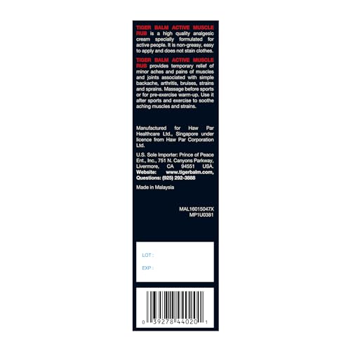 Tiger Balm Prévention des raideurs musculaires pendant l'effort