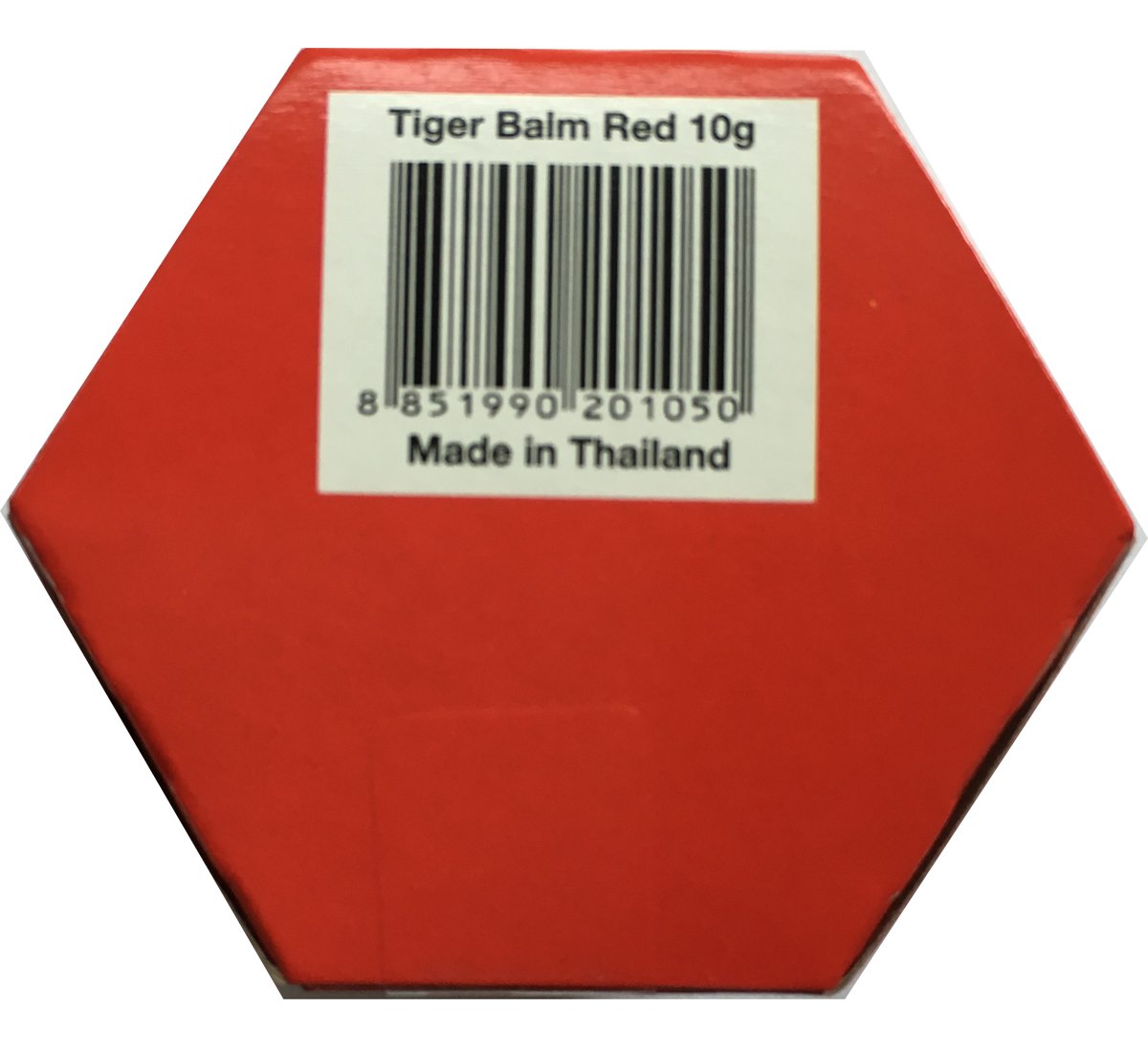 Tiger Balm Red Pommade 10 g, emballage et ingrédients à base d'herbes.