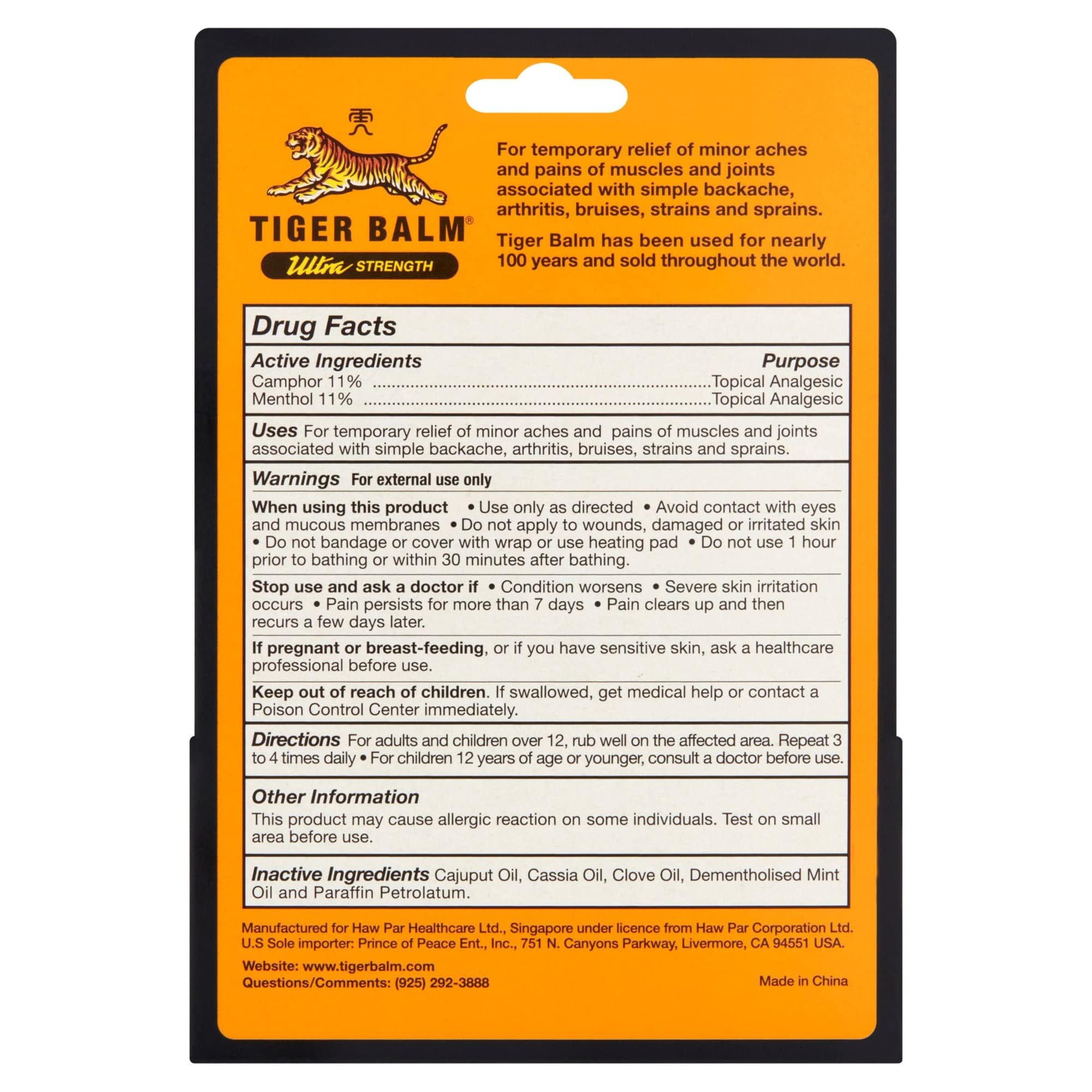 Tiger Balm Ultra Strength : massage ciblé pour détendre les tensions et favoriser le bien-être.