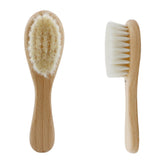 Brosse TIKMNO pour bébé en poils de chèvre naturels, douceur pour la tête délicate.