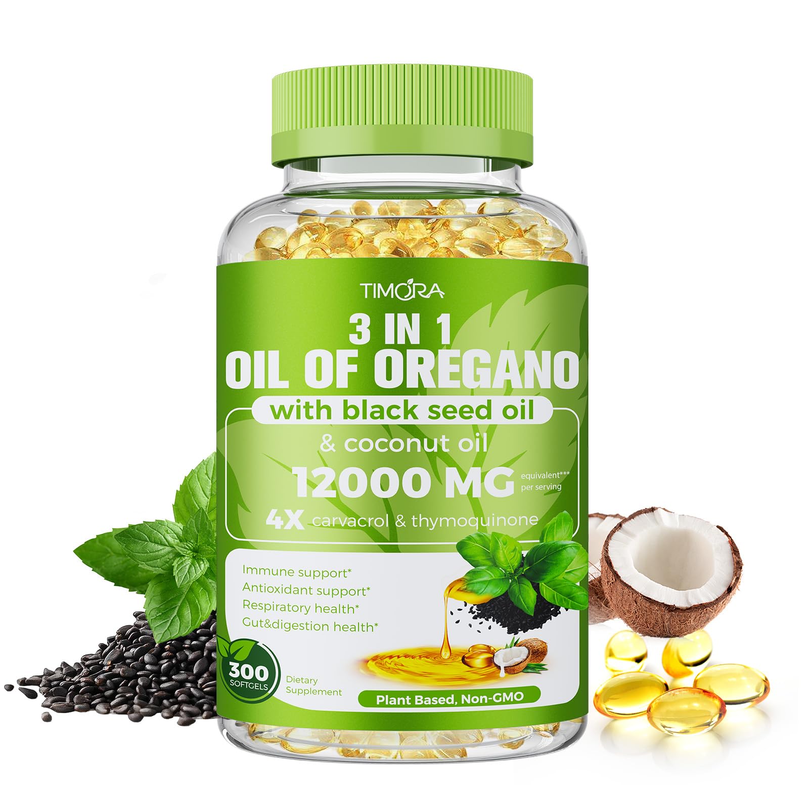TIMORA 40:1 – bouteille d'huile d'origan avec absorption améliorée, confort intestinal.