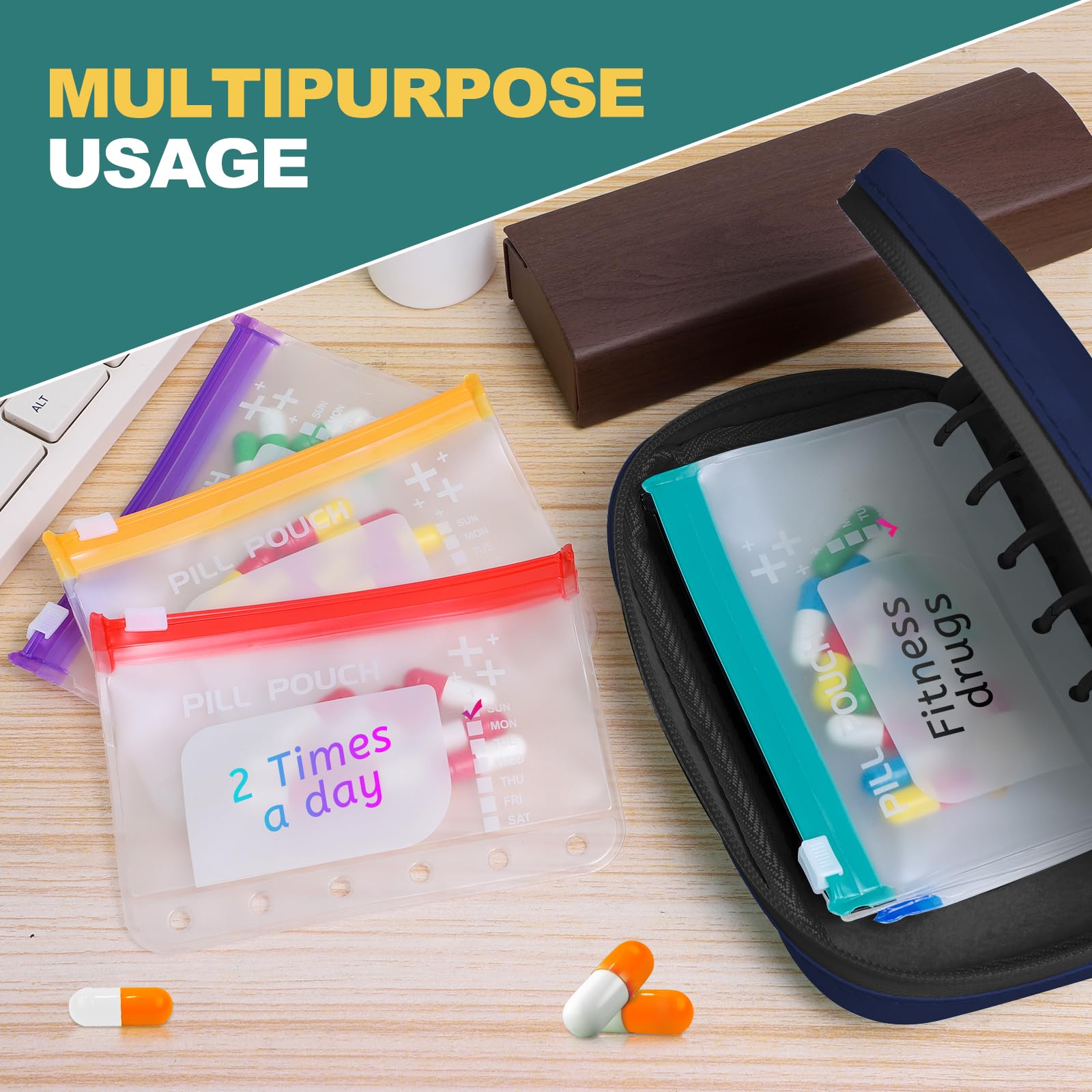 Classeur Timueetech A7 compact et discret pour la routine hebdomadaire.