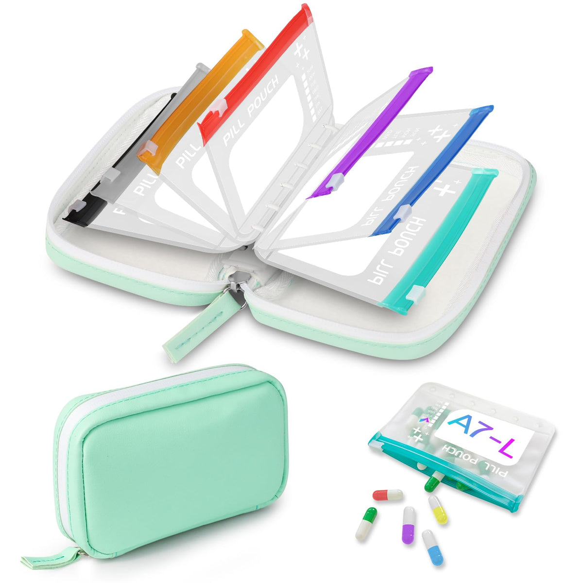 Timueetech A7: étui-pilules zippé pour une semaine organisée.