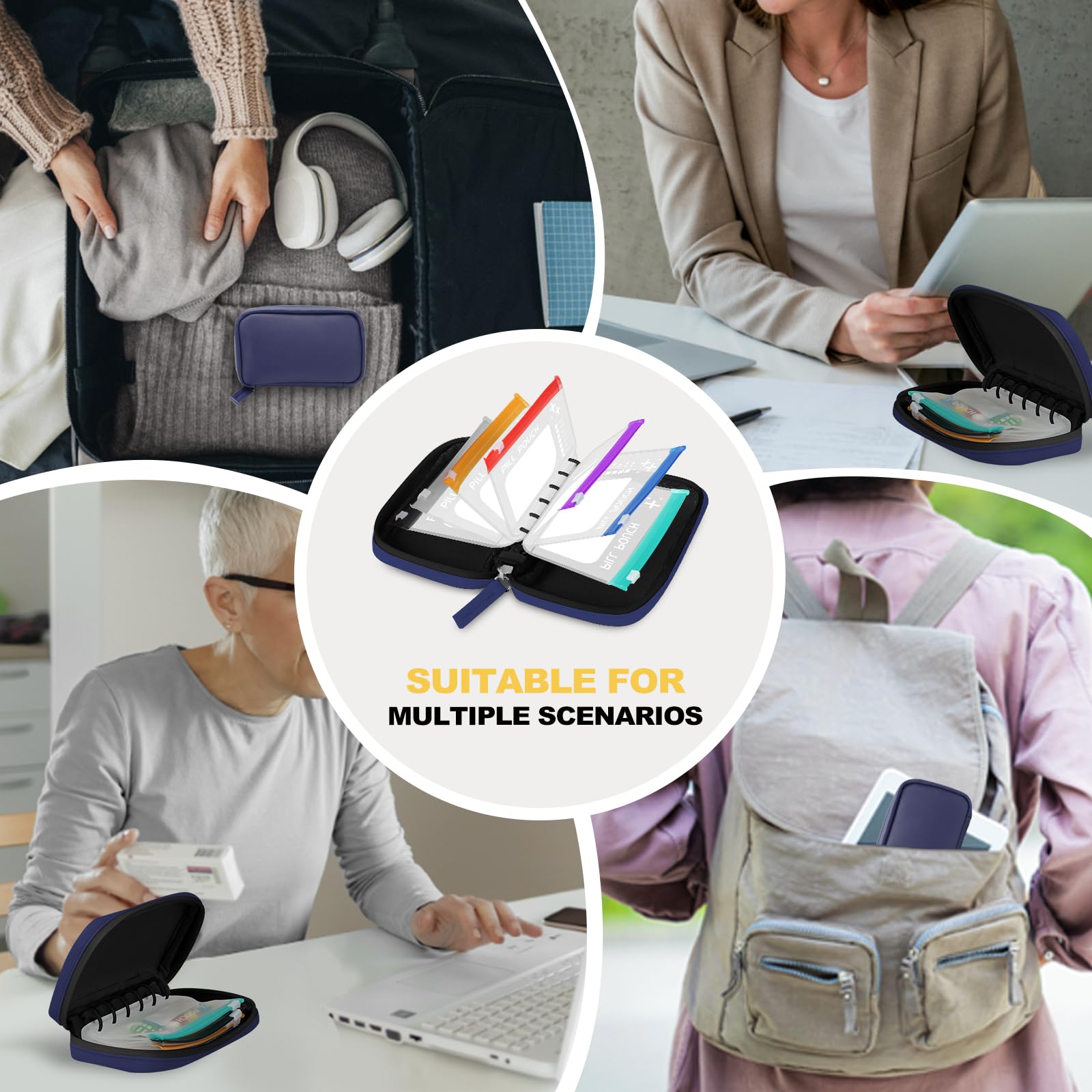 Voyage discret avec Timueetech A7: rangement pratique et reutilisable.