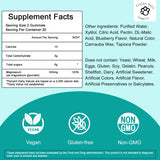 Étiquette Tinies bers gommes magnésium glycinate 500mg, ingrédients et vegan.