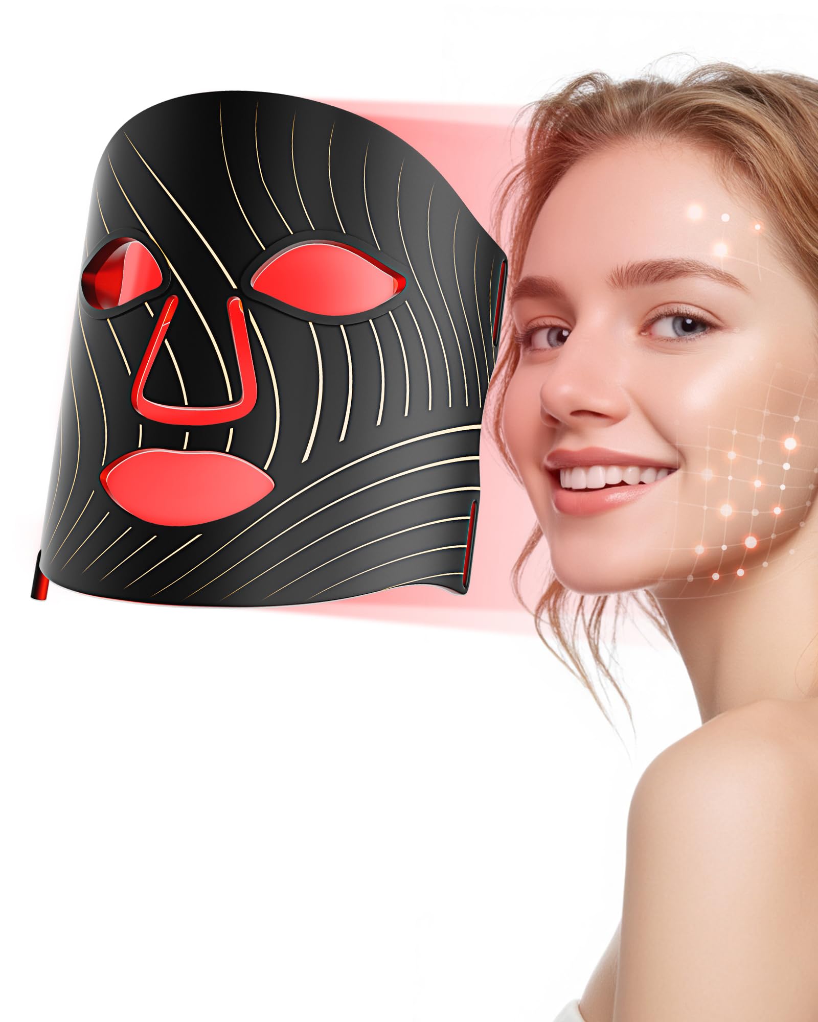 Masque Tinkoola visage lumière rouge – peau lumineuse à domicile