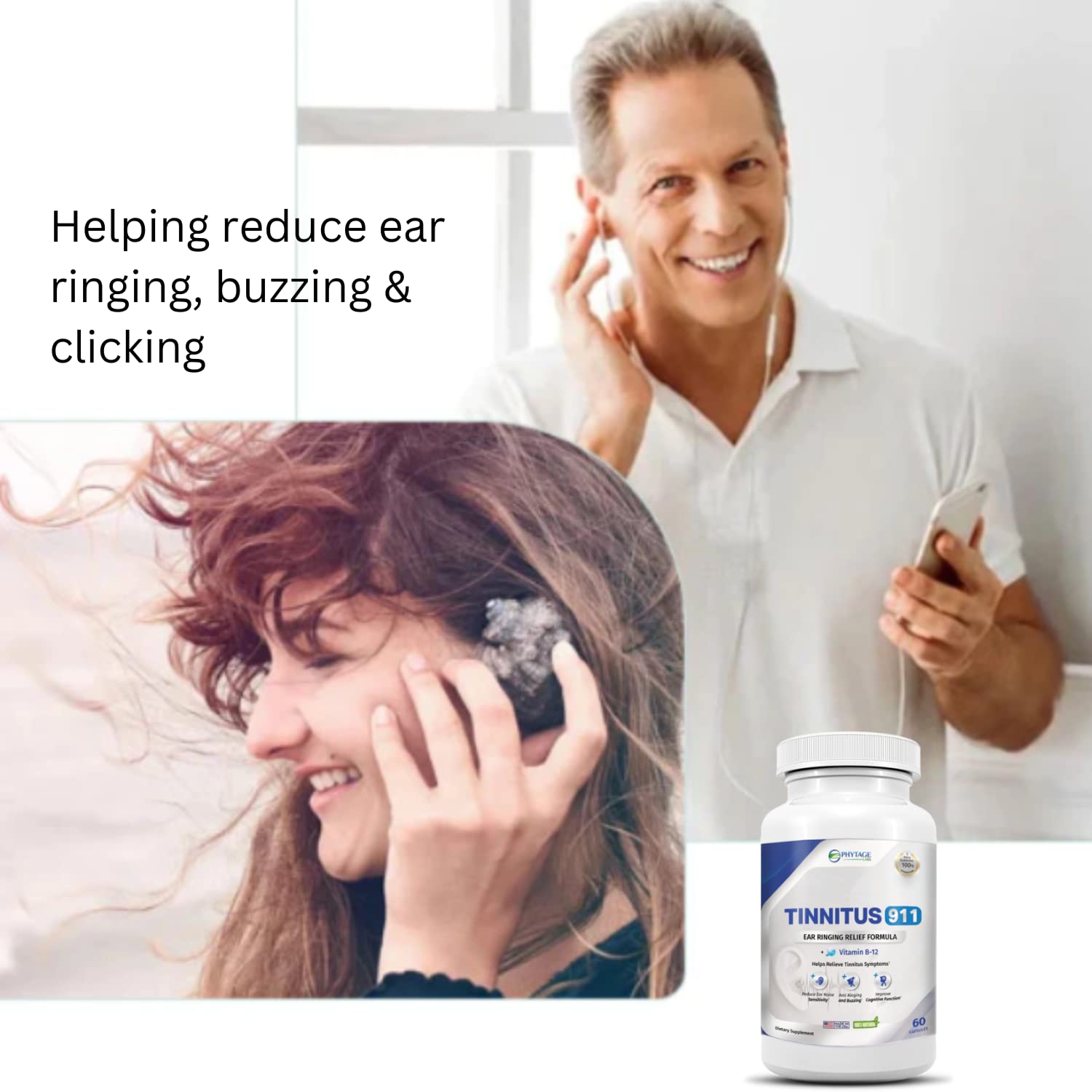 Tinnitus 911 ingrédients synergiques : composants naturels soutenant le bien-être auditif global.