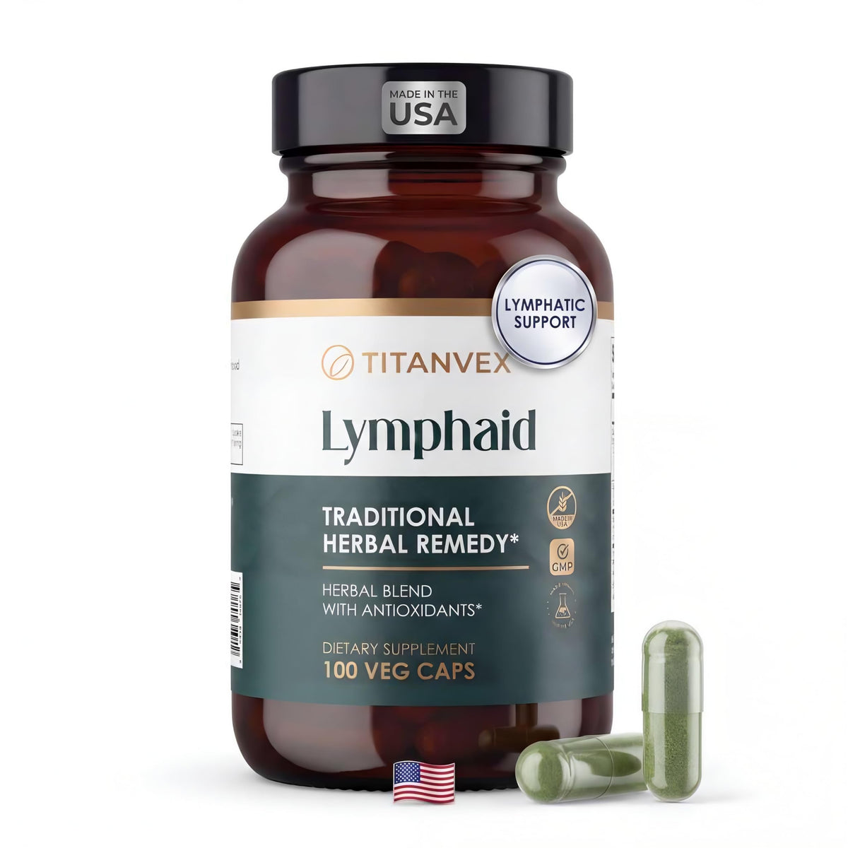 TitanVex Lymphaid: gélules lymphatiques soutenant le système lymphatique au quotidien.
