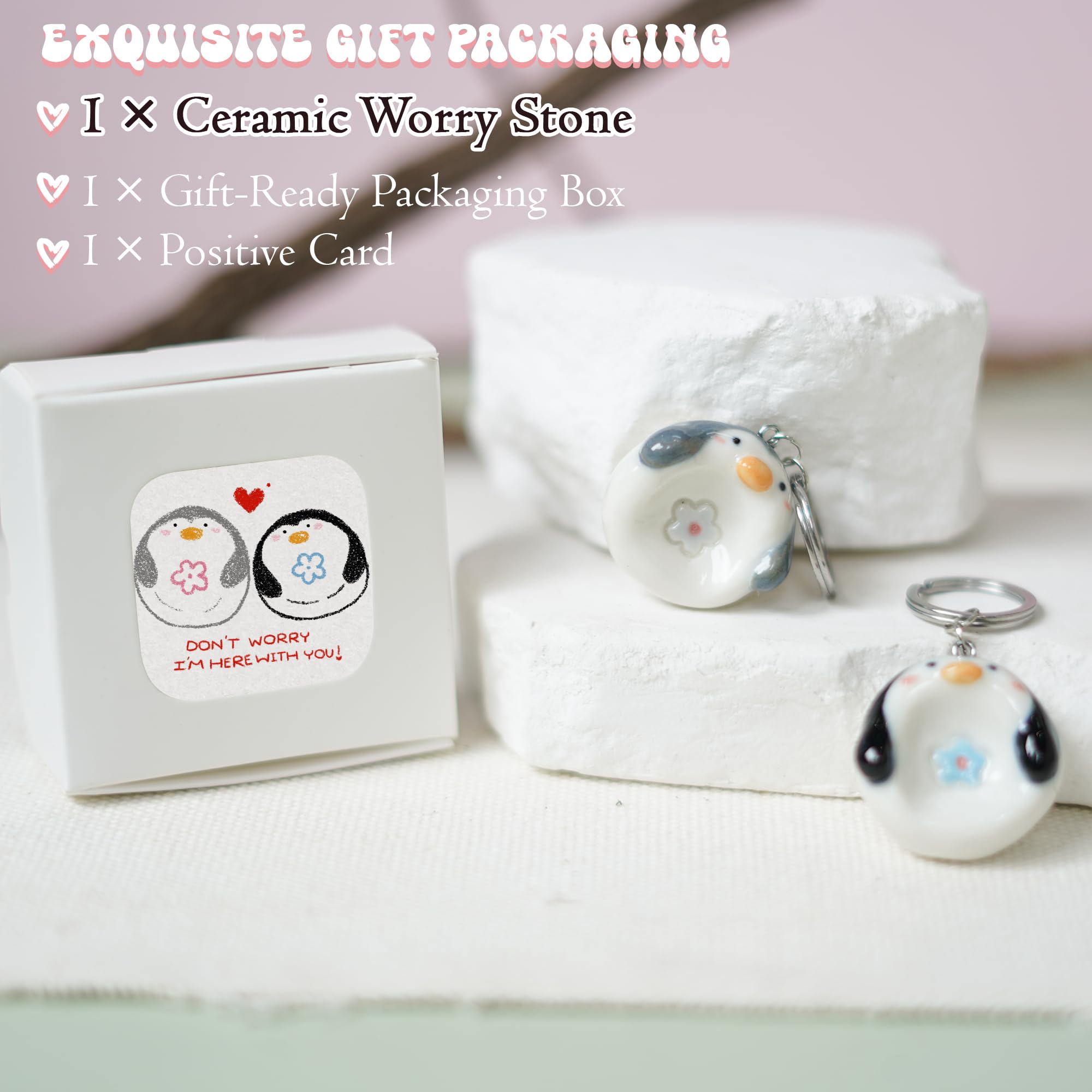 TIWIWTB pierre céramique avec pingouin positif, finition brillante et durable.