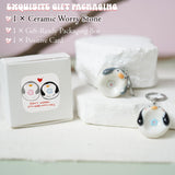 TIWIWTB pierre céramique avec pingouin positif, finition brillante et durable.