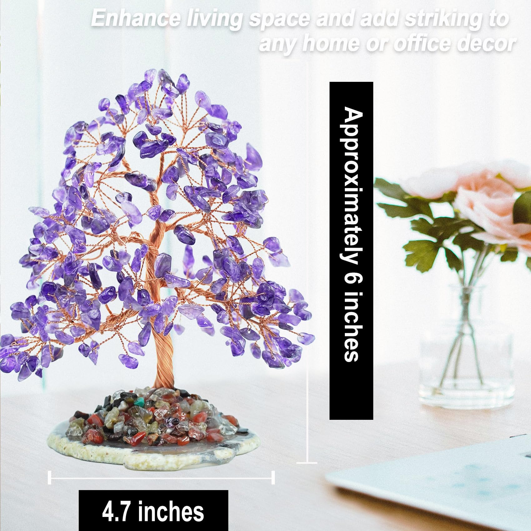 Tizzomx Arbre Deco Cristal Améthyste: lumière douce dans votre intérieur