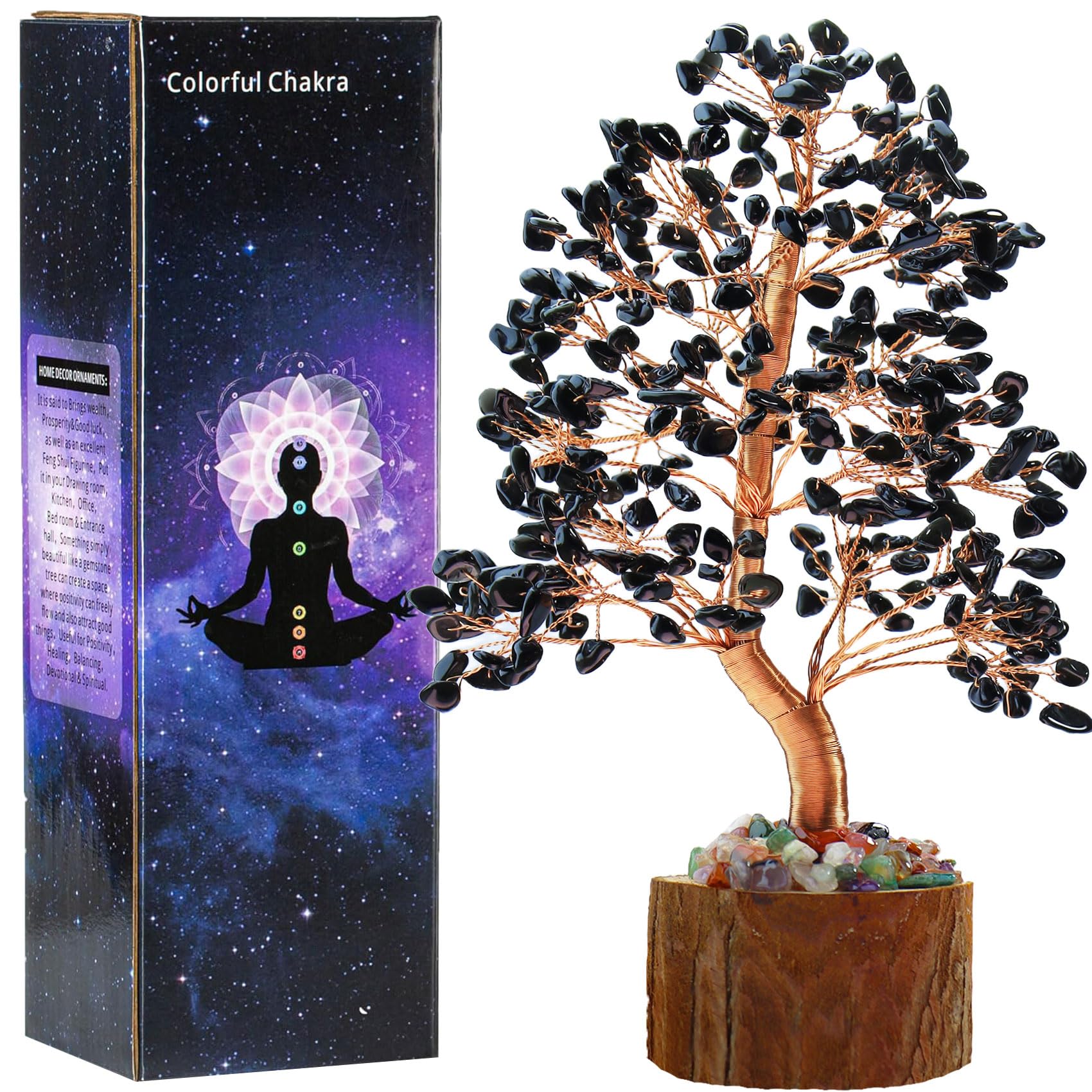 Tizzomx arbre obsidienne feuilles décor apaisant favorisant concentration et harmonie.