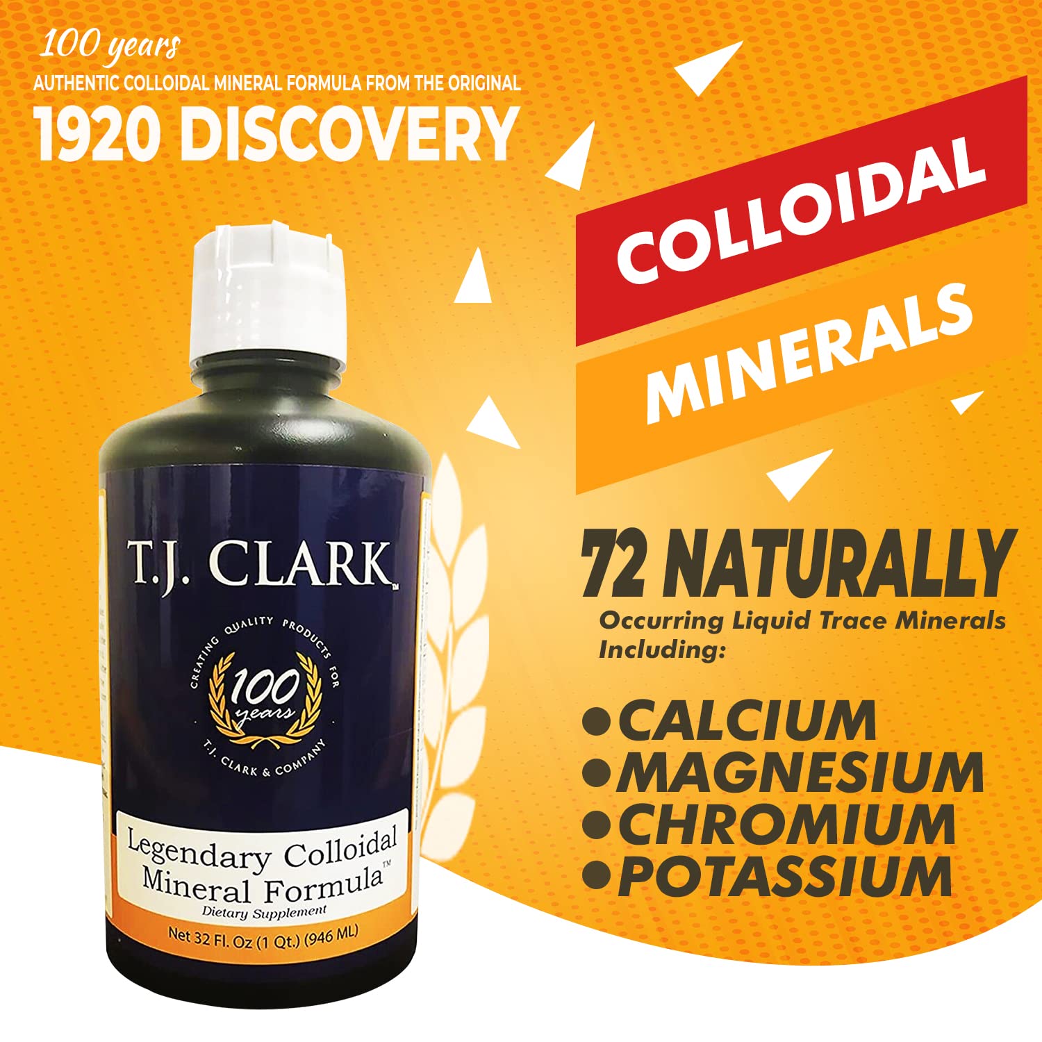 T.J. Clark Legendaire - gouttes minéraux colloïdaux pour un apport quotidien naturel