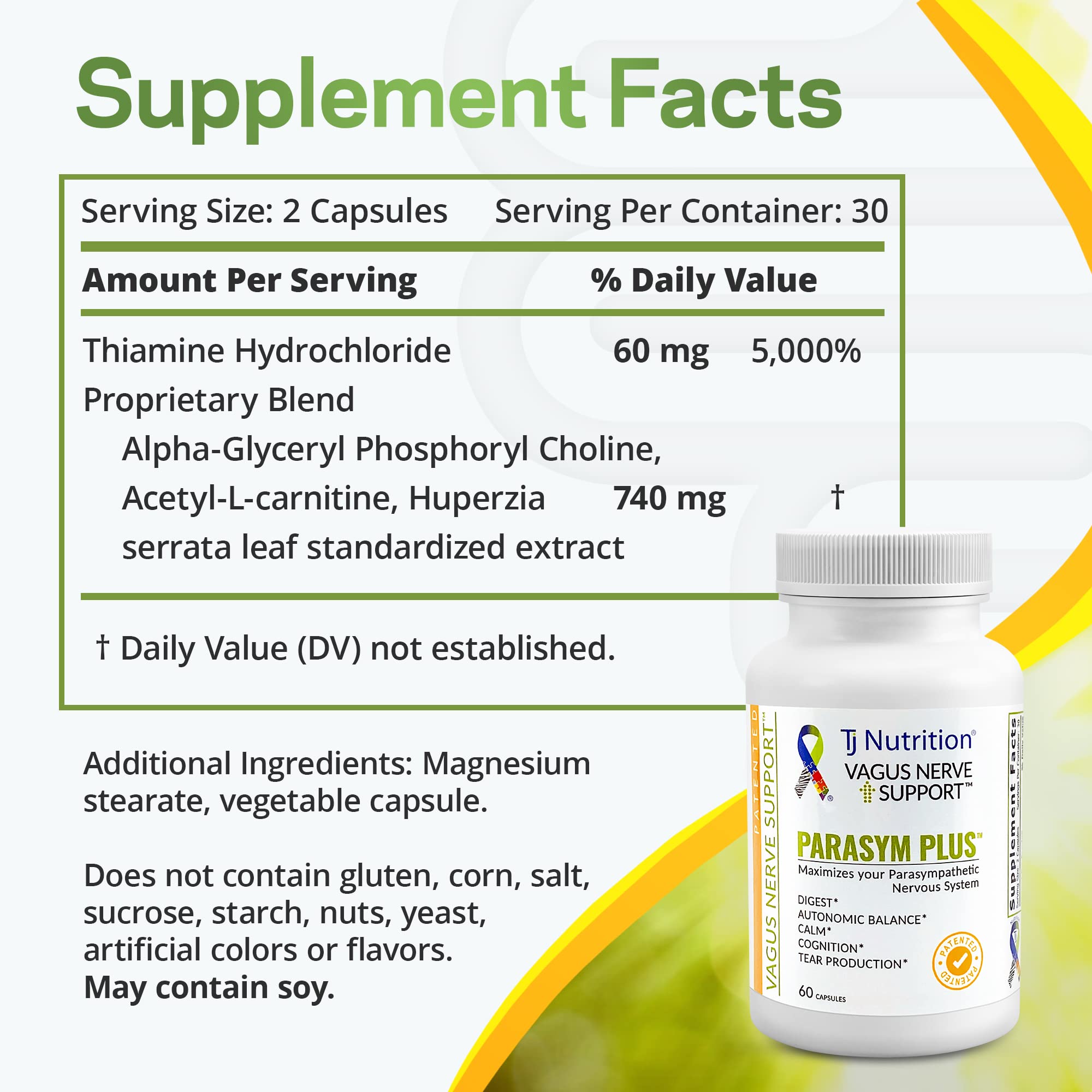 TJ Nutrition Parasym Plus soutient potentiellement la concentration et la mémoire.