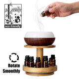 TJ.MOREE plateau-rotation-diffuseur-bambou, rotation facile pour choisir fragrance.