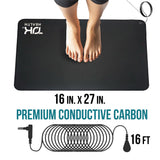 TJK Health Tapis Grounding dimensions 16x27 pouces: espace généreux pour pieds et mains.
