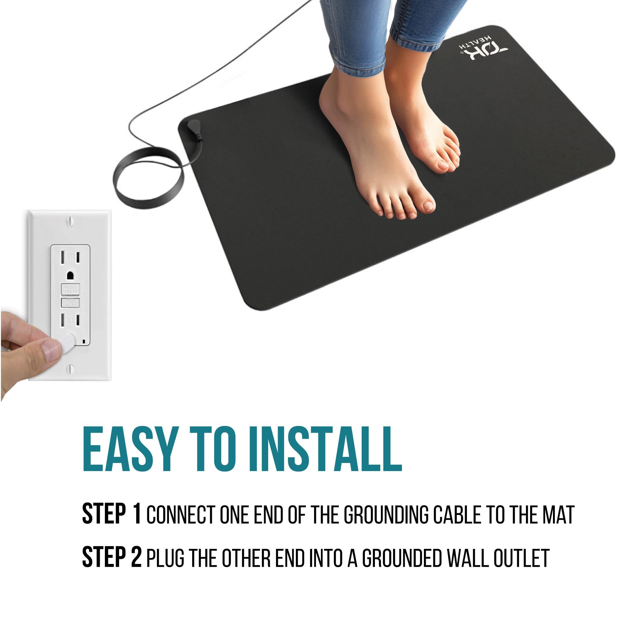TJK Health Tapis Grounding utilisation domestique: idéal bureau, sol ou méditation.