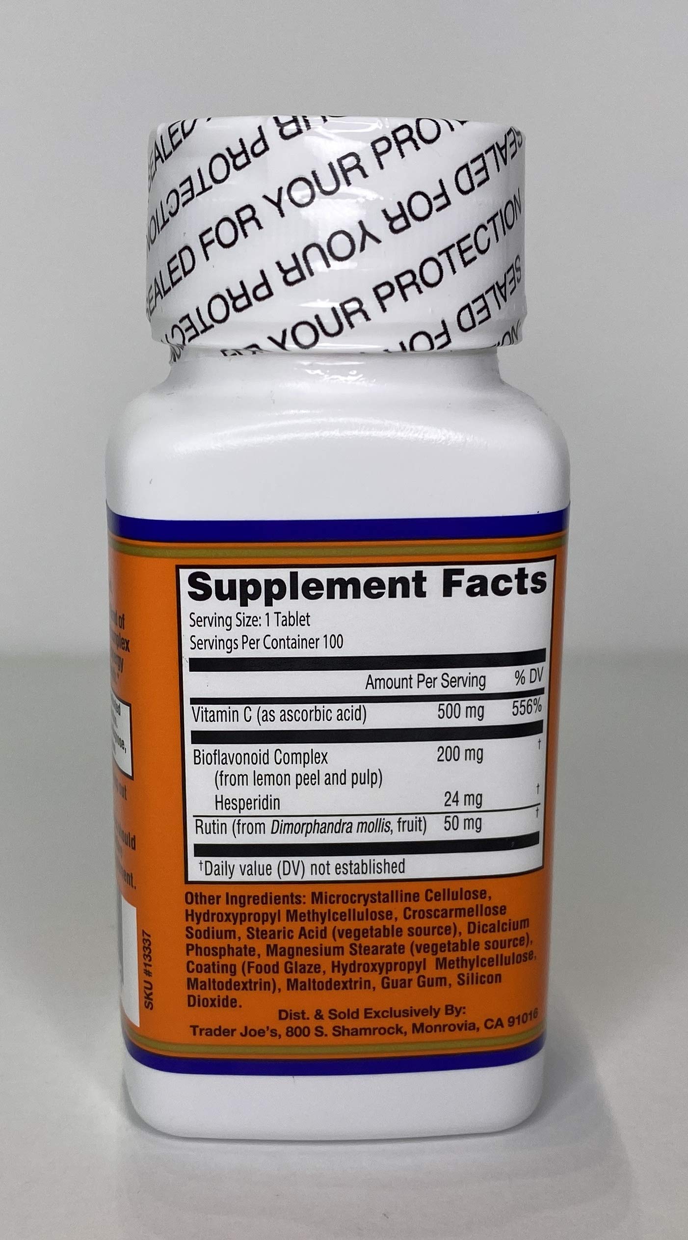 TJ’s Vitamine C Complex – bioflavonoïdes citron et rutin apportant une dimension nutritionnelle.