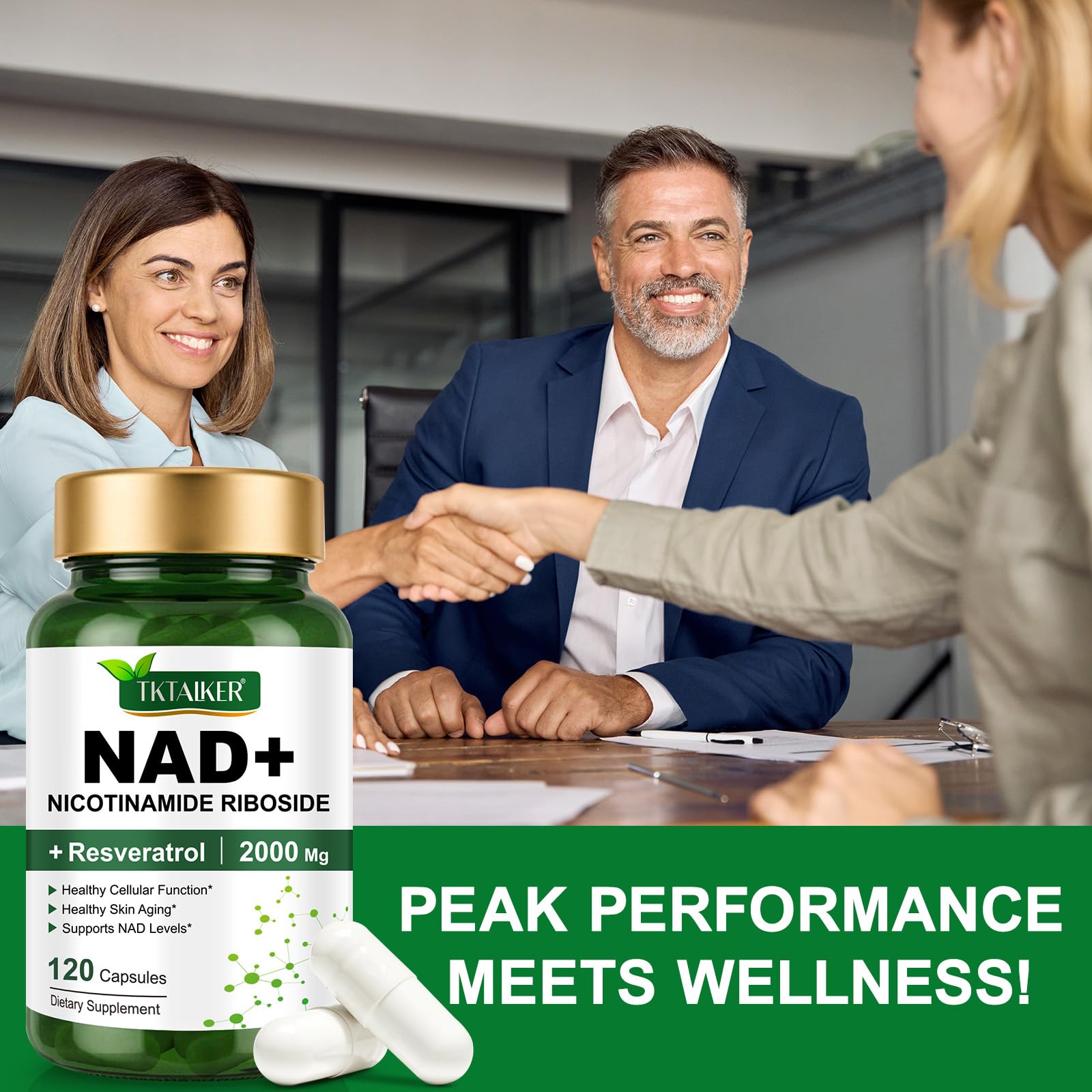 TKTALKER NAD 2000mg – utilisation quotidienne: peut contribuer à soutenir énergie et vitalité.