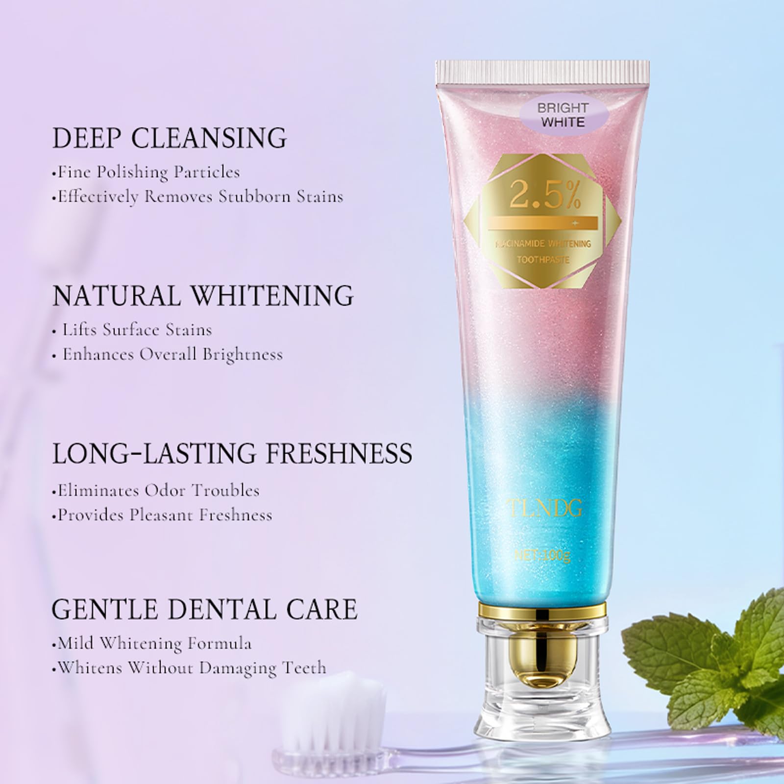 TLNDG dentifrice gencives saines et haleine fraîche après le brossage.