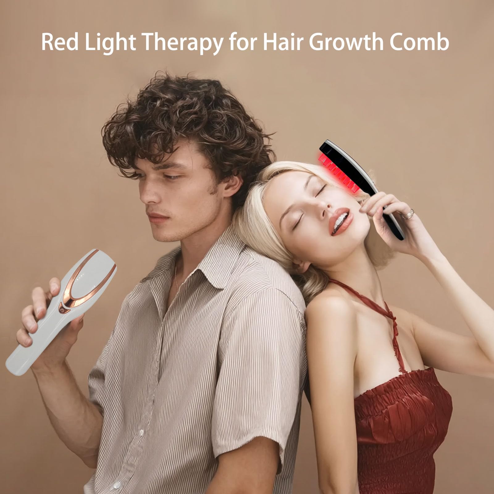TMOSSO brosse soin capillaire lumière rouge, démêle et soutient le cuir chevelu.