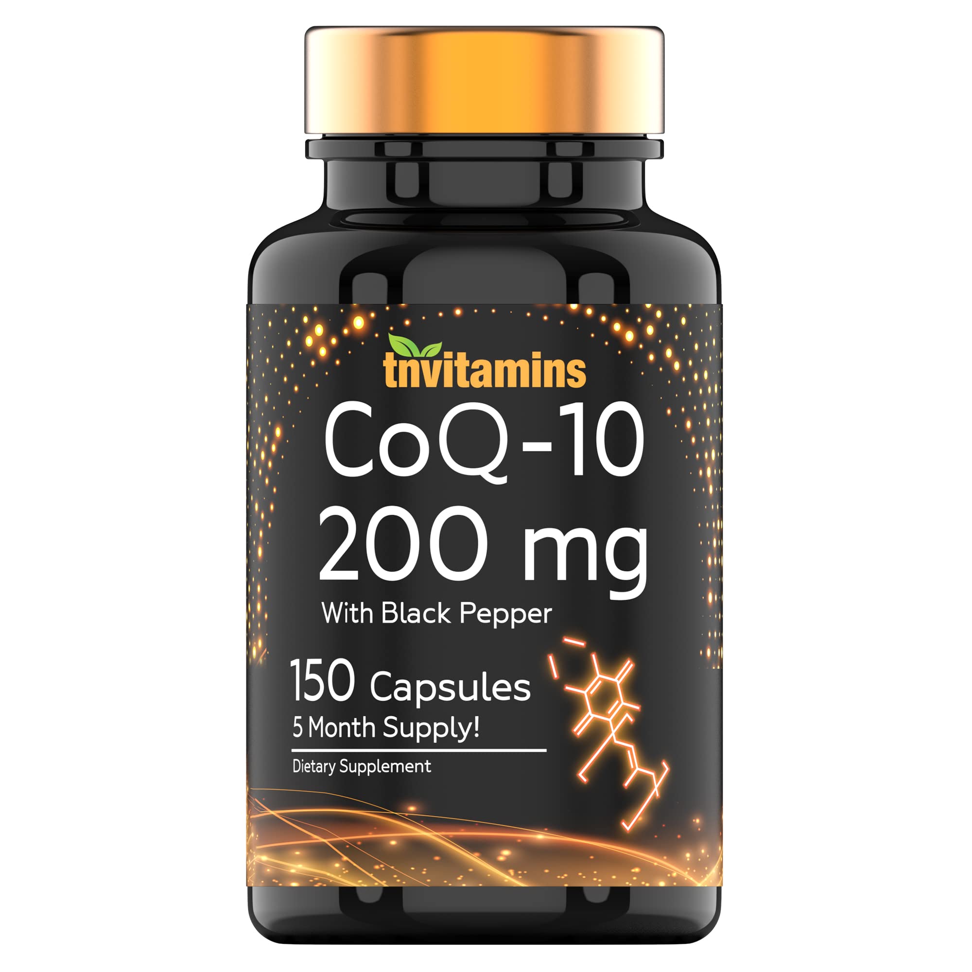 TNVitamins CoQ-10: bouteille de 200 mg, capsules faciles à prendre au quotidien