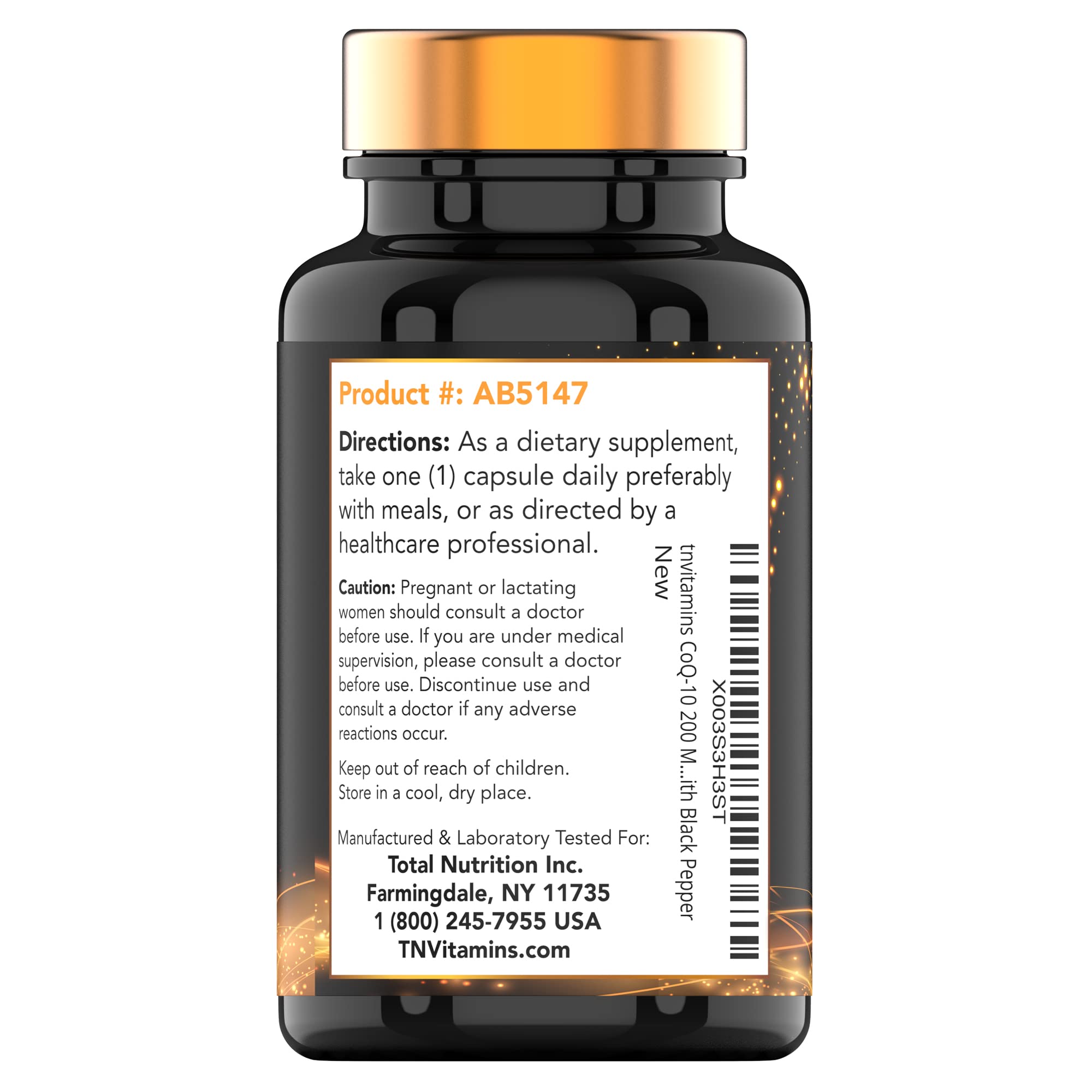 TNVitamins CoQ-10: capsules compactes pour usage quotidien pratique