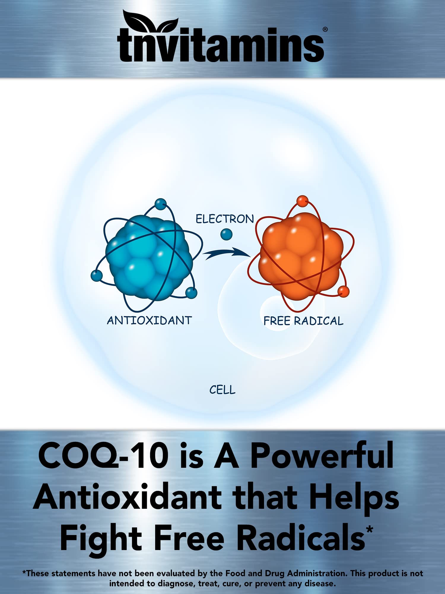 TNVitamins CoQ-10: emballage sans allergènes adapté à divers régimes