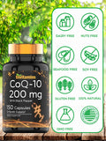 TNVitamins CoQ-10: étiquette lisible et dosage clair