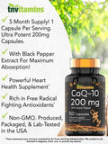 TNVitamins CoQ-10: extrait de poivre noir améliorant l’absorption