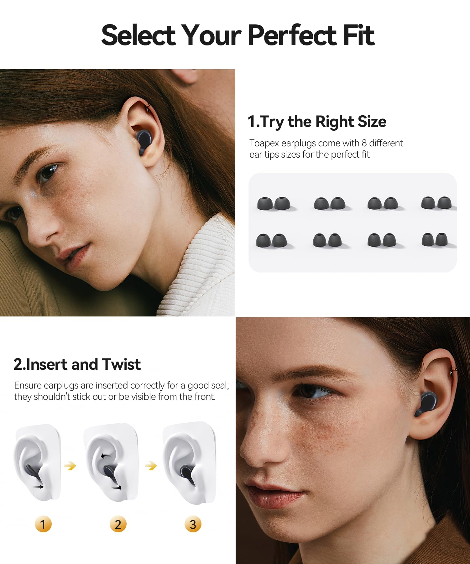 TOAPEX embouts oreille 8 tailles pour adaptation.