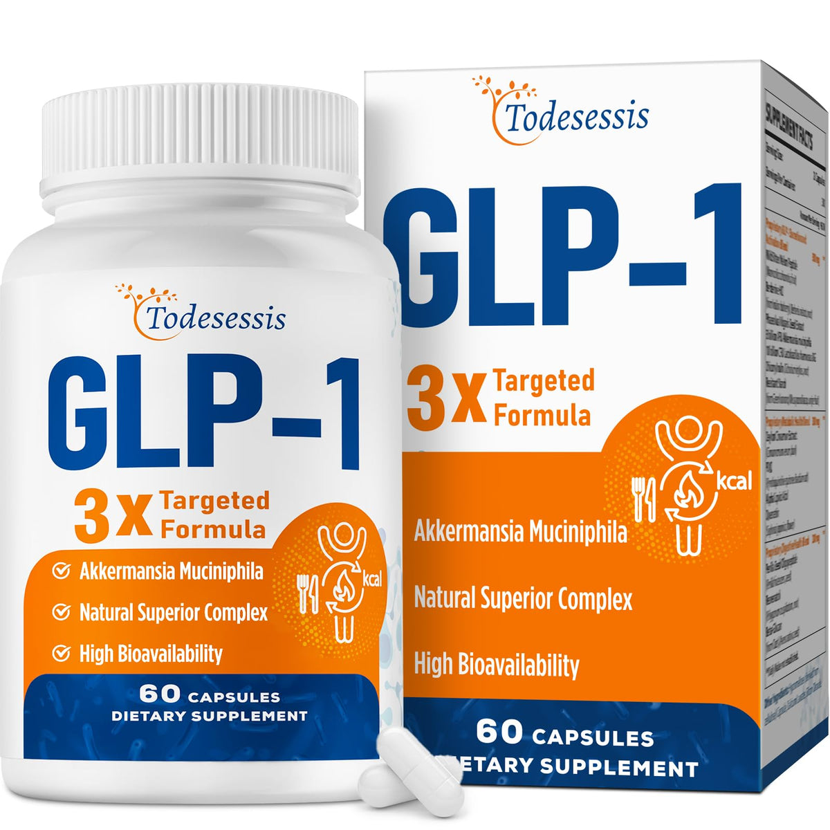 Todesessis GLP-1 : bouteille de 60 capsules, soutien satiété.