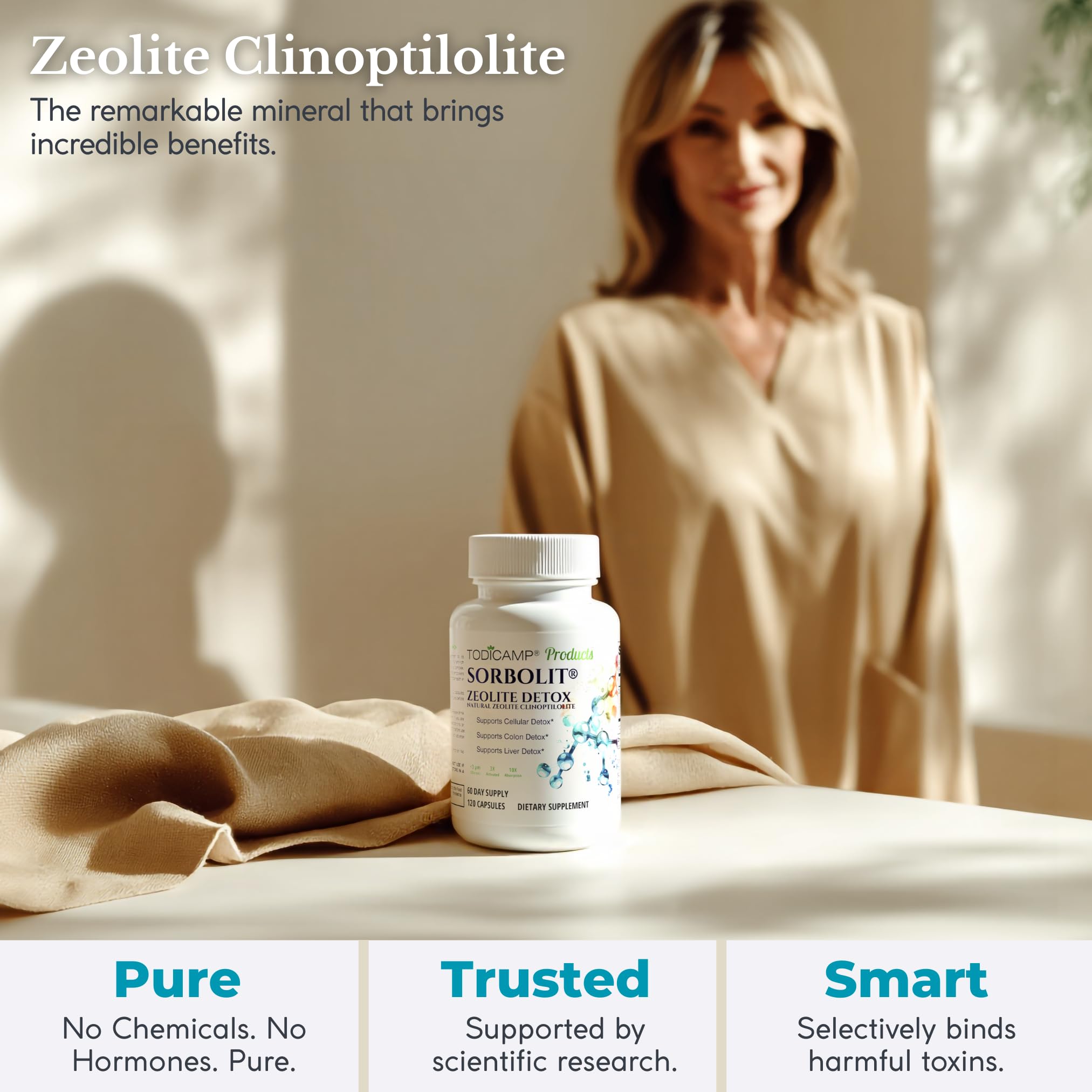 TODICAMP Zéolite Detox Sorbolit – capsules faciles à avaler pour une routine régulière.