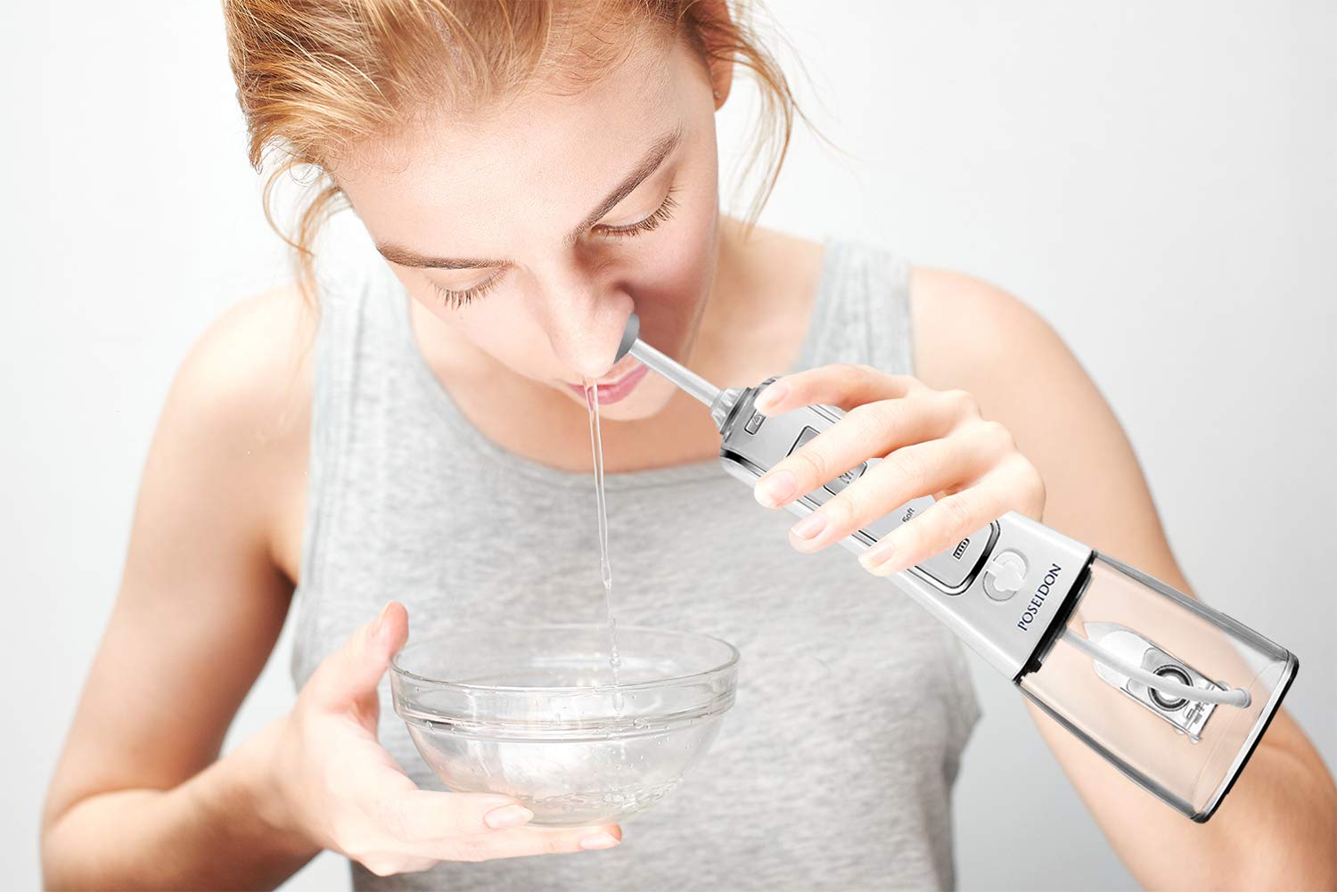 ToiletTree irrigateur nasal – connecteur et tube faciles à manipuler.