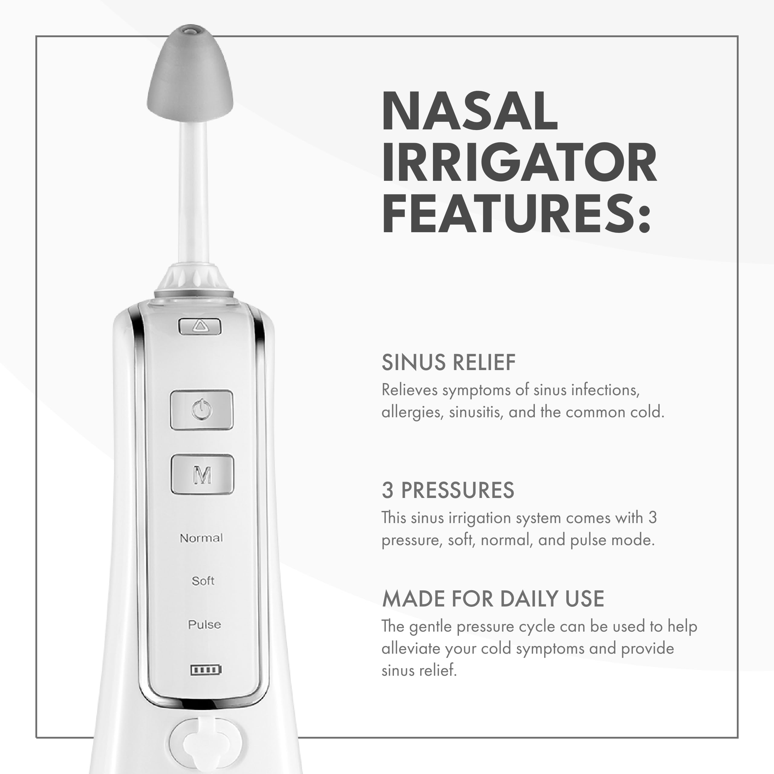 ToiletTree irrigateur nasal – pression douce, pratique quand le nez est délicat.
