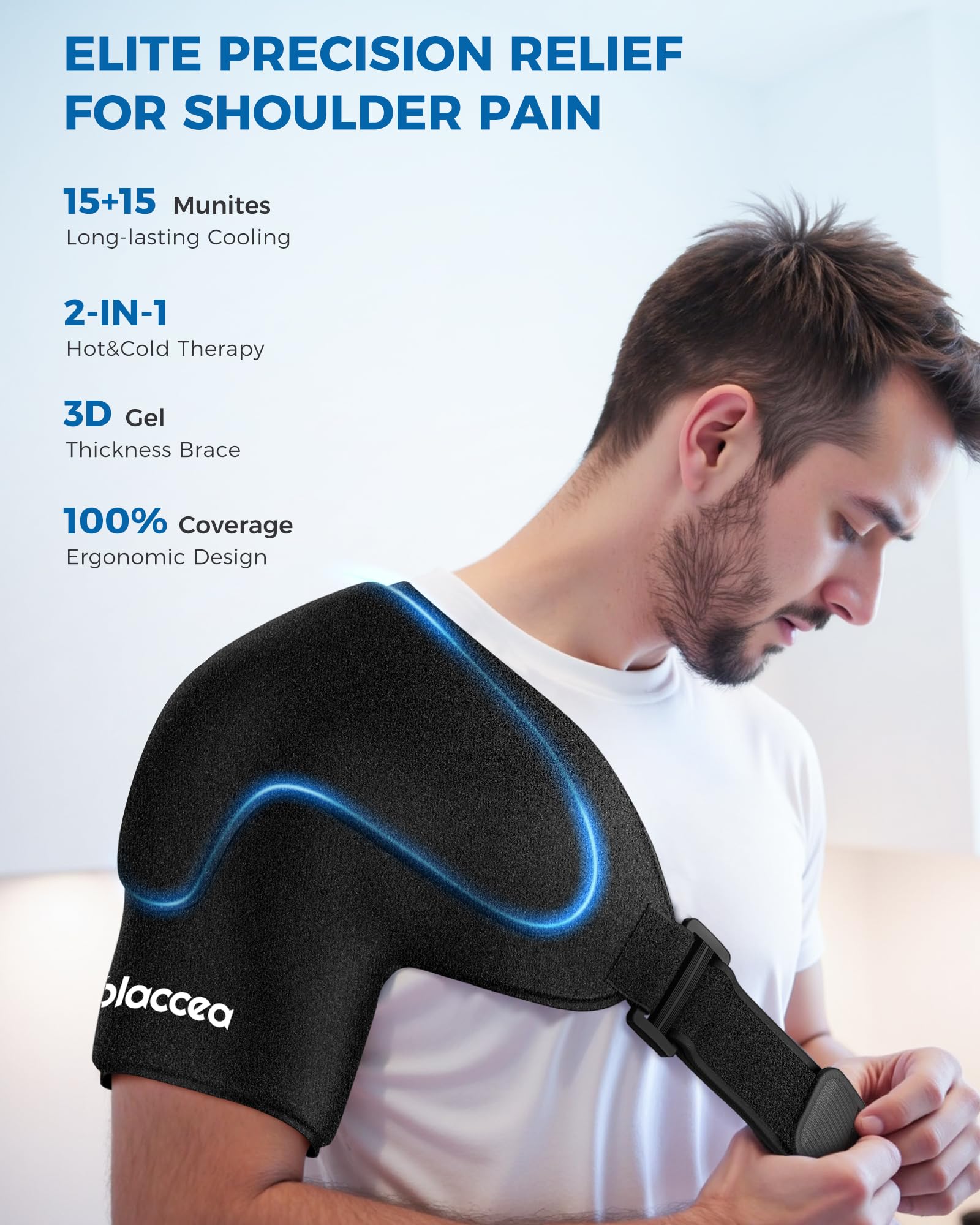 Tolaccea Epaule Gel Double : refroidissement durable pour therapie.
