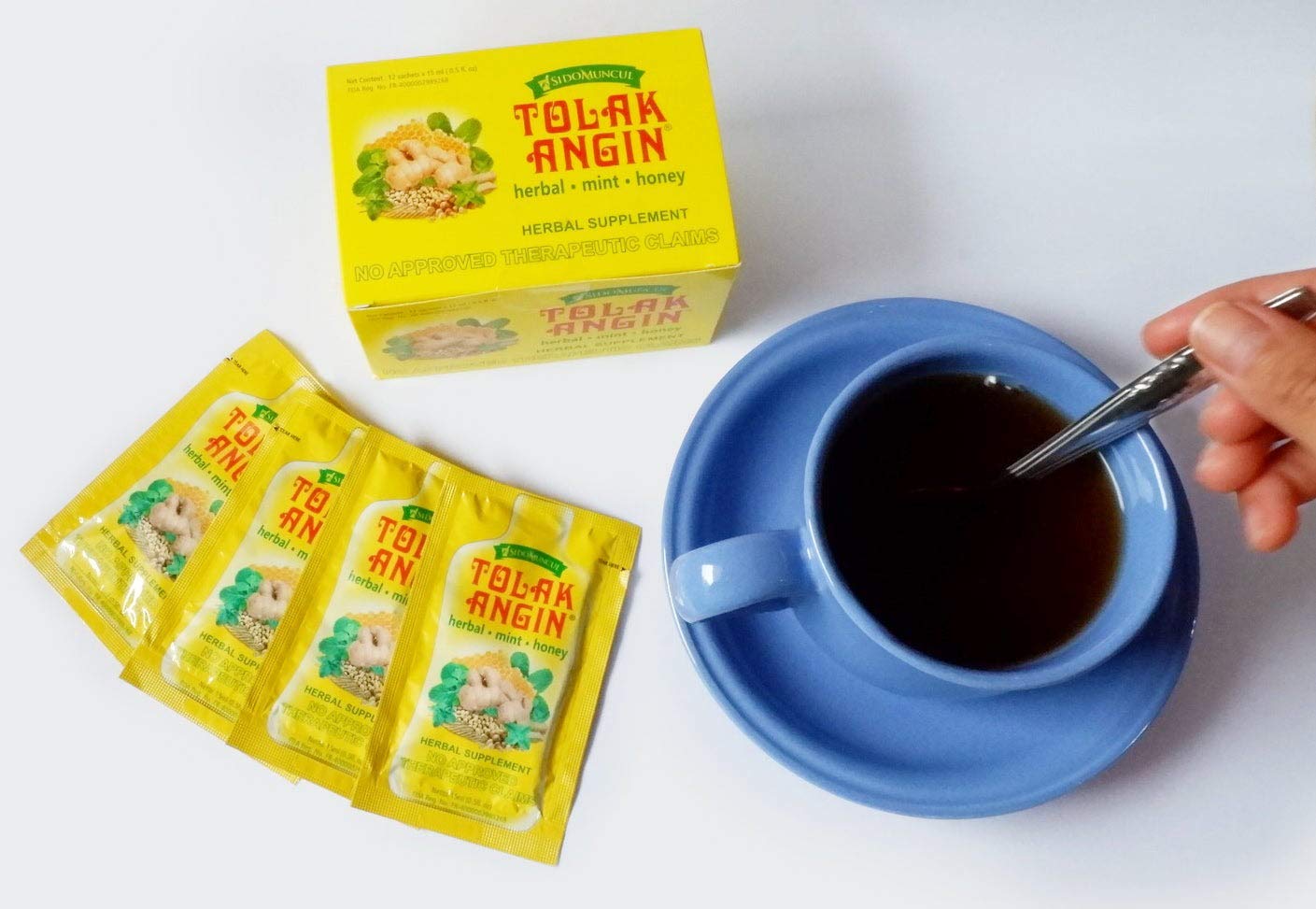 Tolakangin sirop herbale au miel - étiquette claire et sûre.
