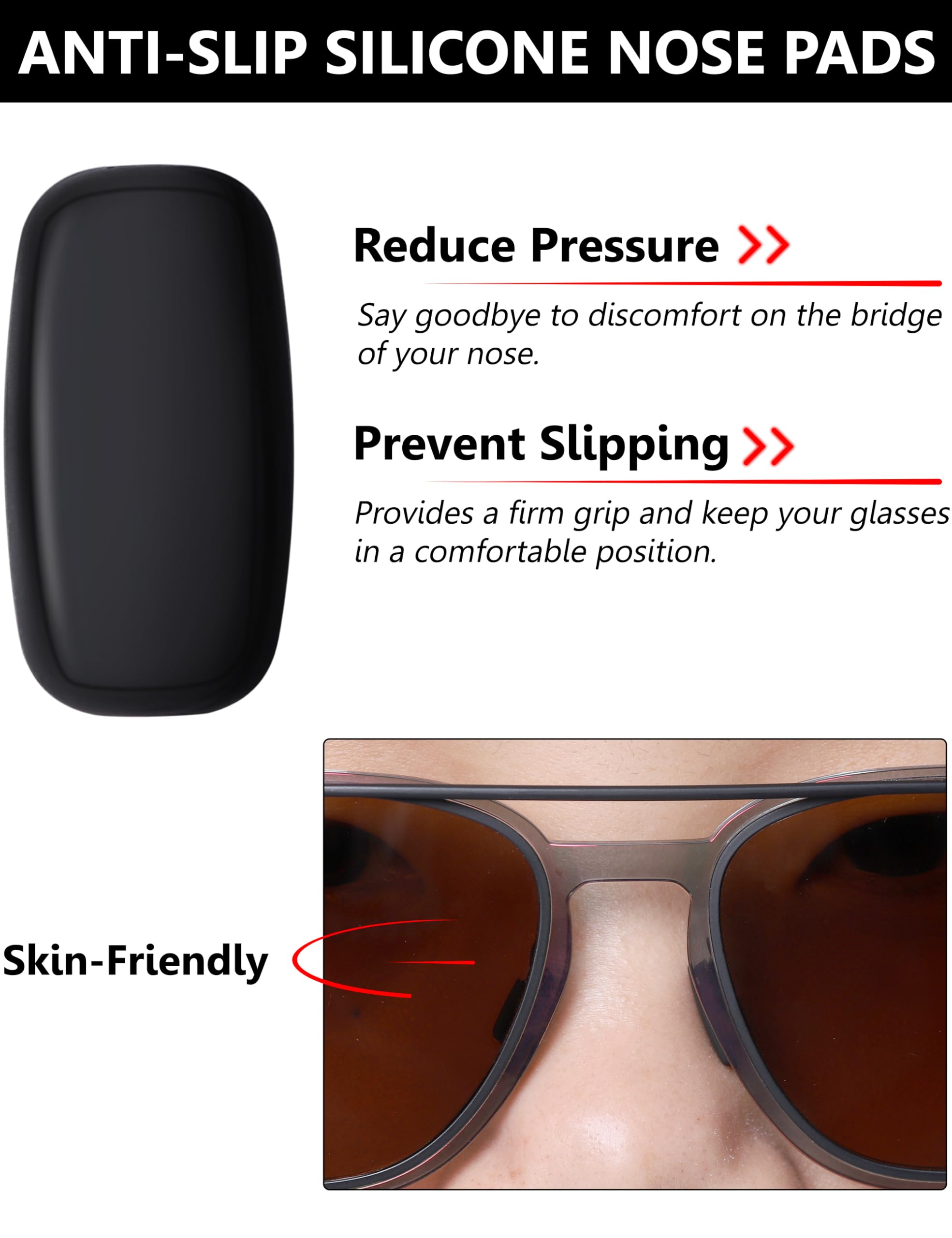 Tolaxy coussinets nez silicone noirs pour Wader, montage par pression rapide.