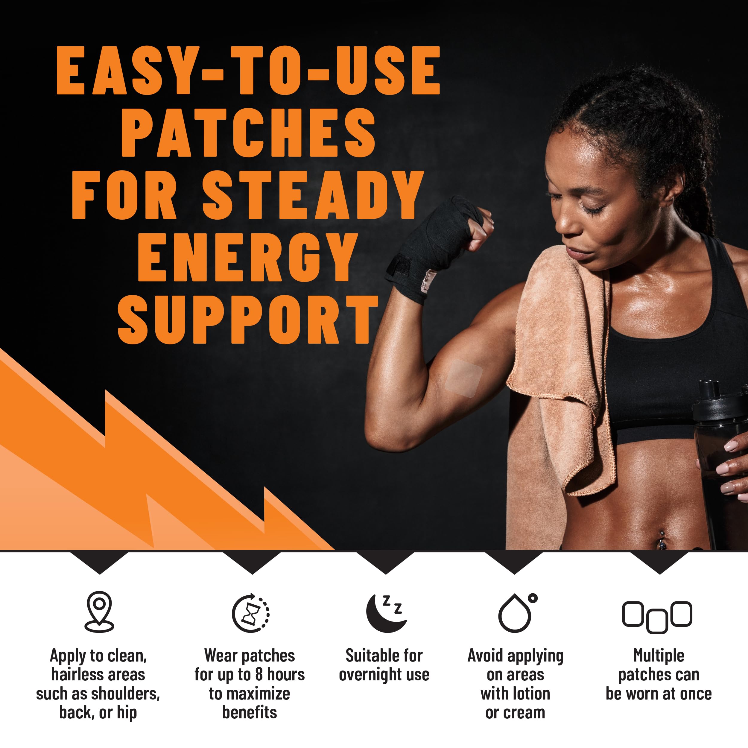 TOLEVITA Energy Patches pour activité sportive, déplacement et travail