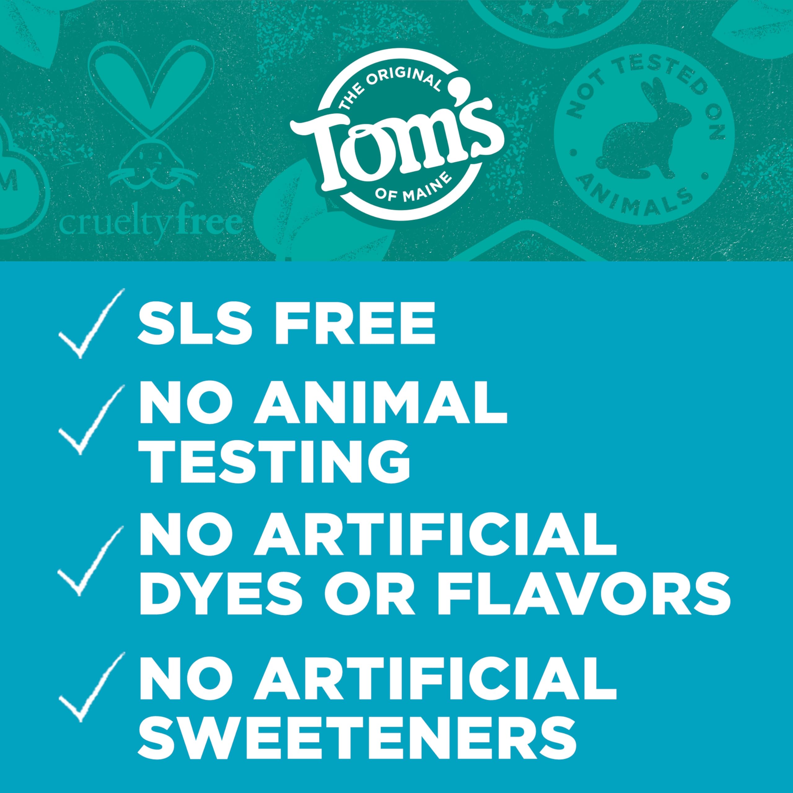 Tom's of Maine Botanically Bright feuilles menthe pour une fraîcheur durable.