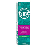 Tom's of Maine dentifrice sans fluorure, tube en gros plan et anti-plaque potentiel