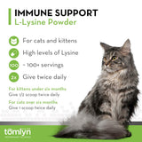 Tomlyn Lysine en poudre, ajout facile dans l’alimentation du chat.