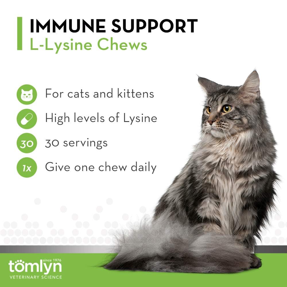 Tomlyn Lysine qualite veterinaire, friandises faciles a doser.