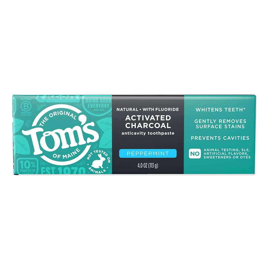 Tom's of Maine Pâte Dentaire Charbon, tube: haleine fraîche et routine dentaire.